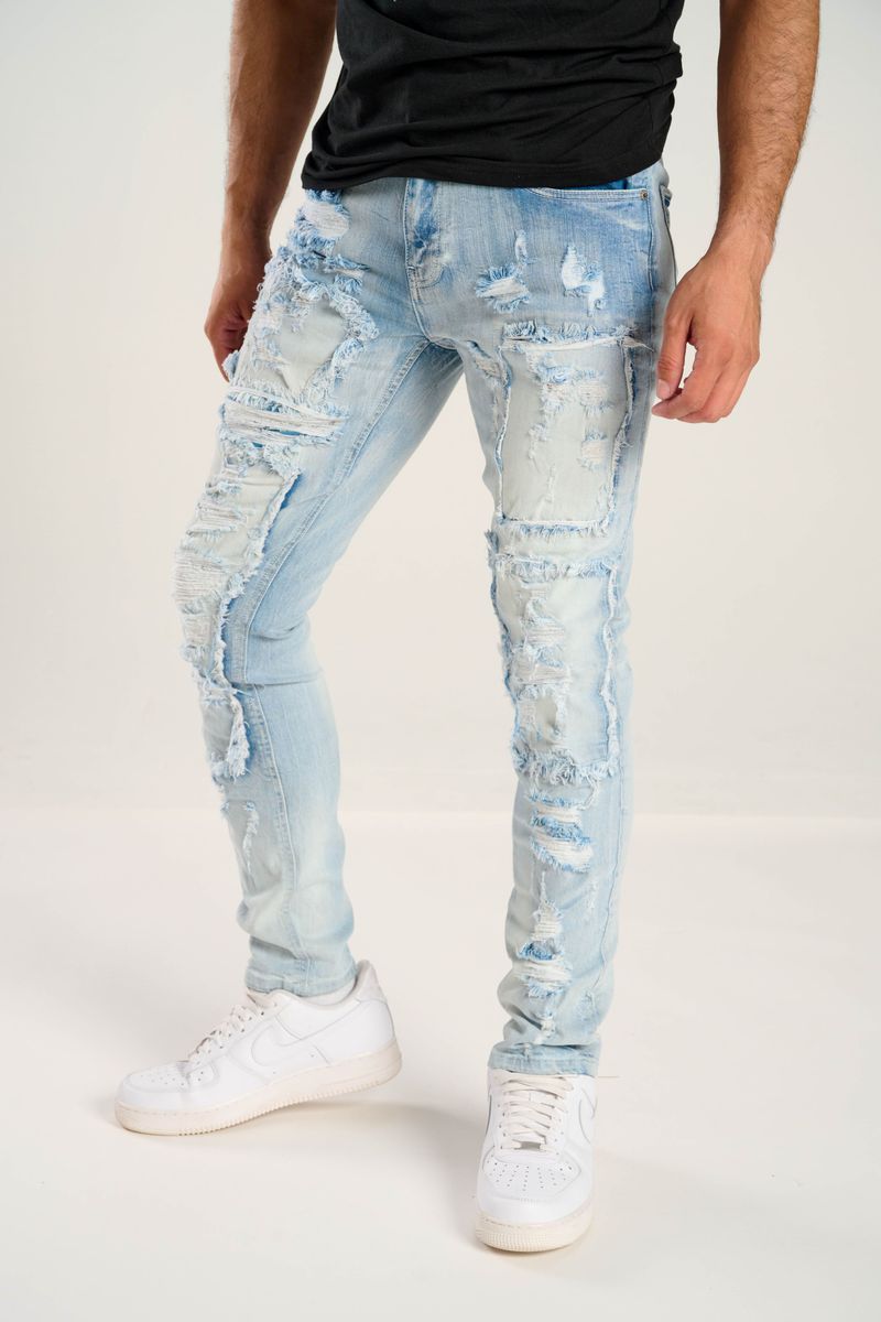 Taker Distressed Denim - Ice Blue