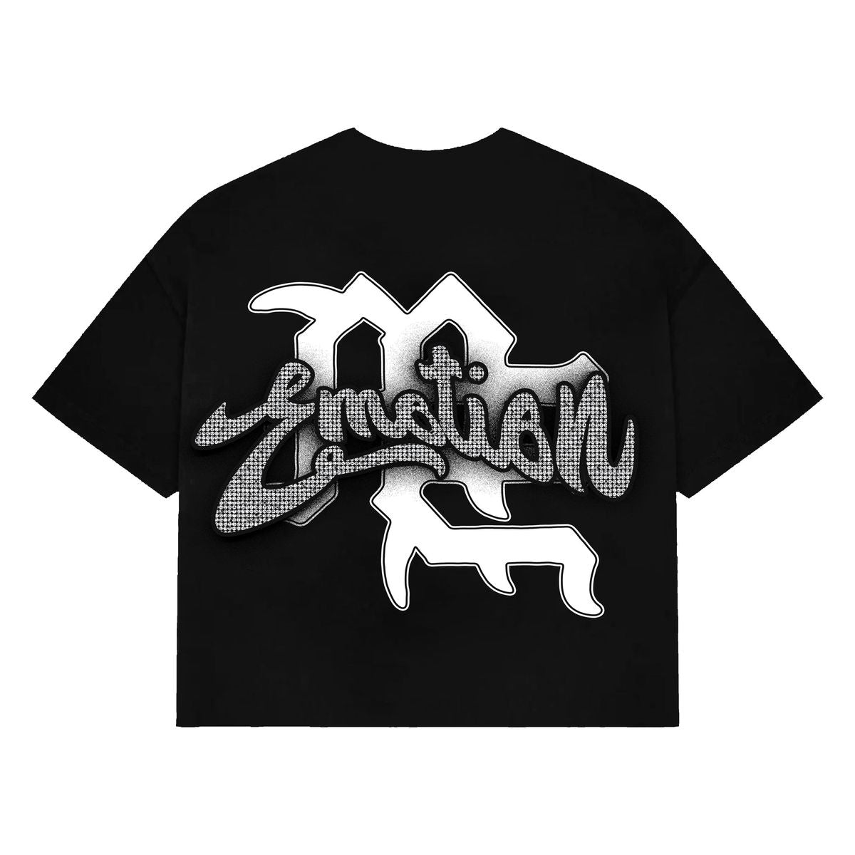 Angel Rhinestone Tee - Black