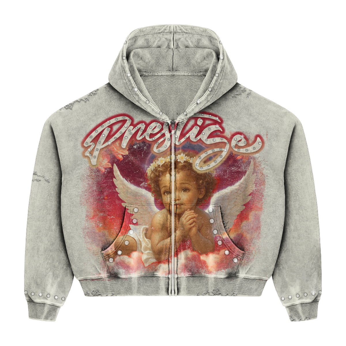 Angel Hoodie - Grey/Red Angel Hoodie - Grey/Red