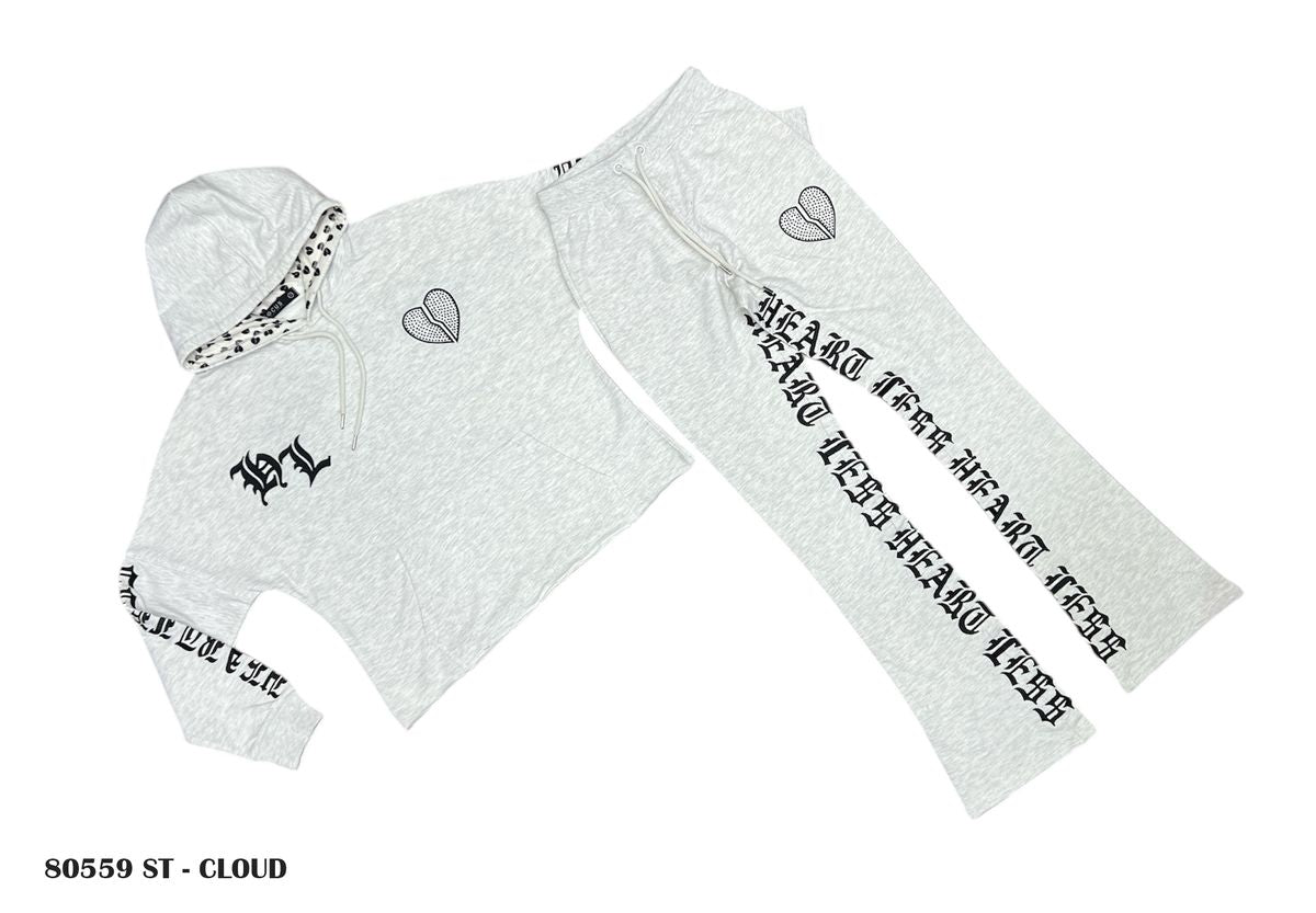 Heartless Rhinestone Set - Grey