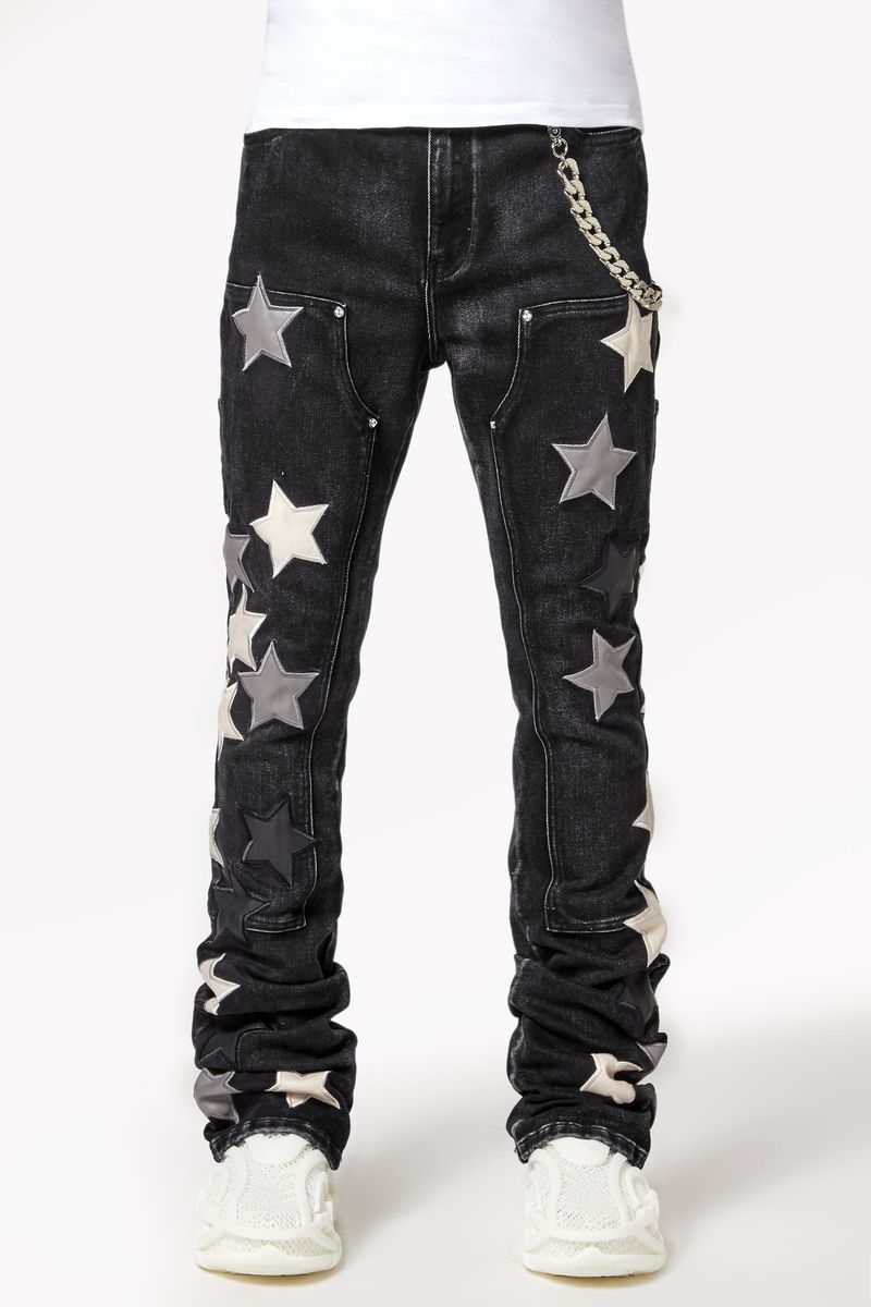 Black Vintage Stars Denim
