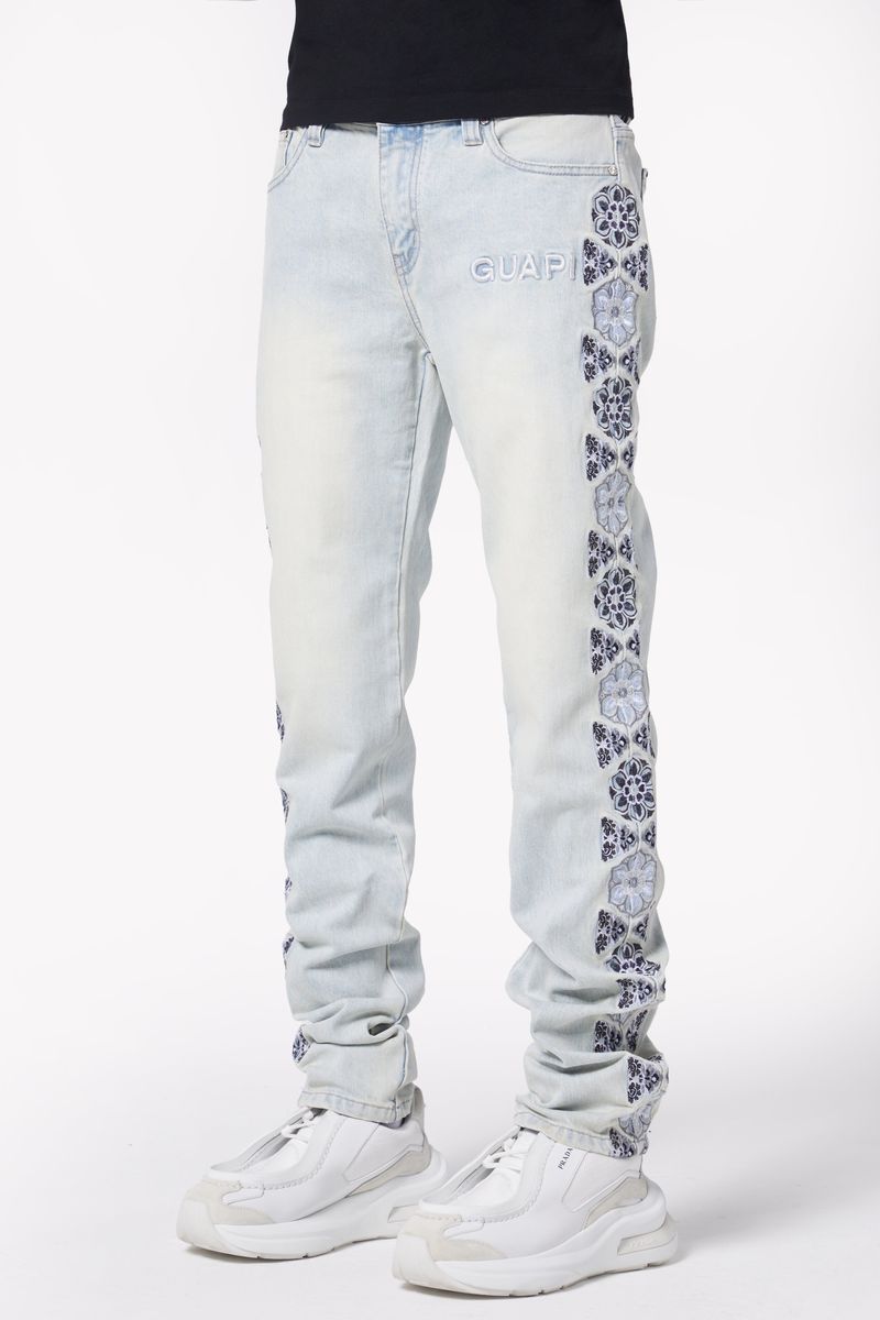 Blue Flowers Regular Denim