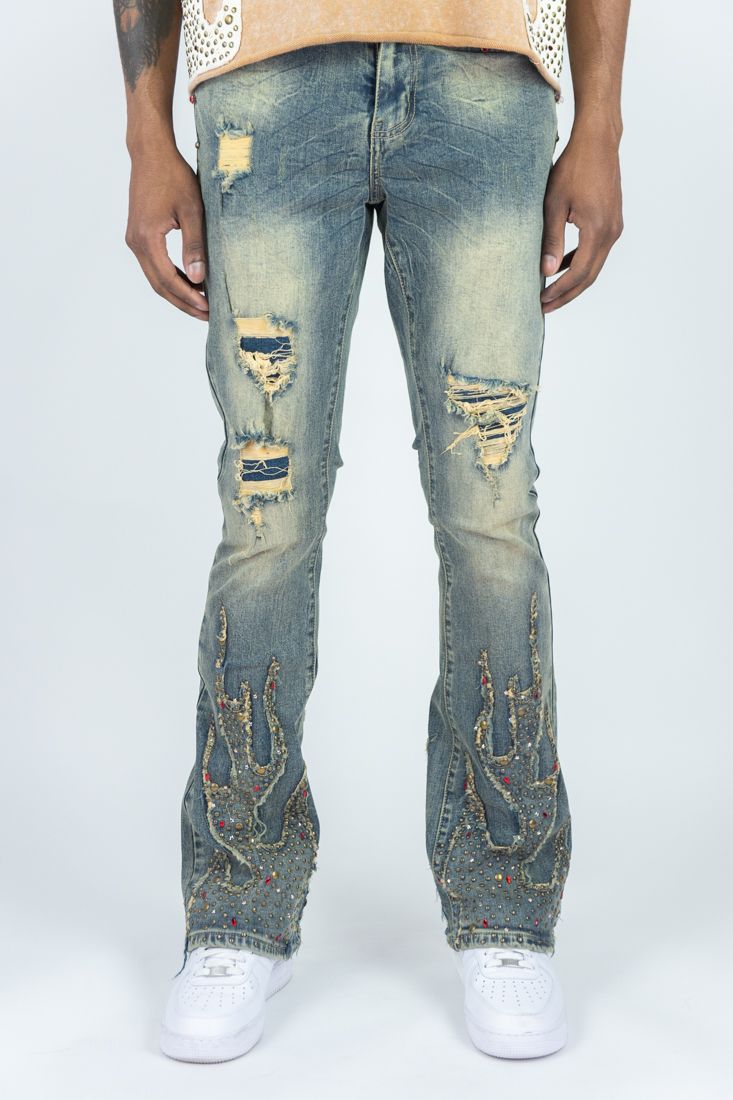 Fire Fest Stacked Jean - Vintage