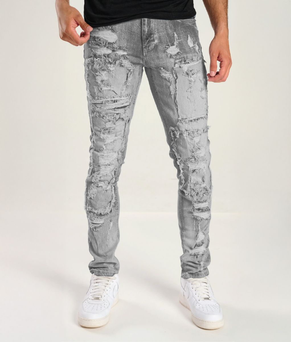 Taker Distressed Denim - Gray