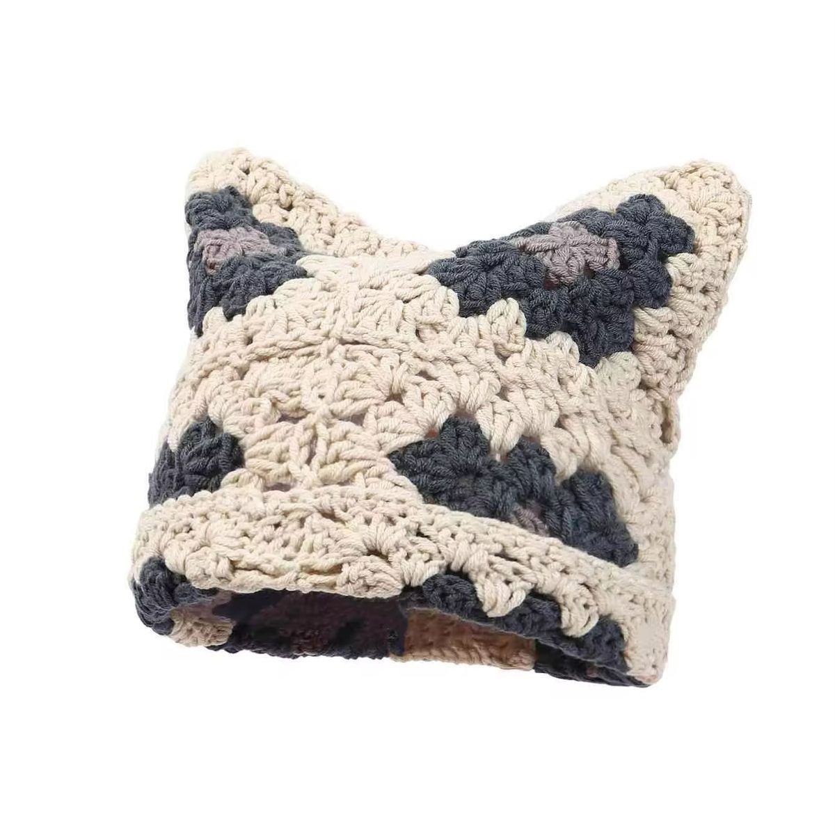 Cat Ear Beanies - Tan/Grey