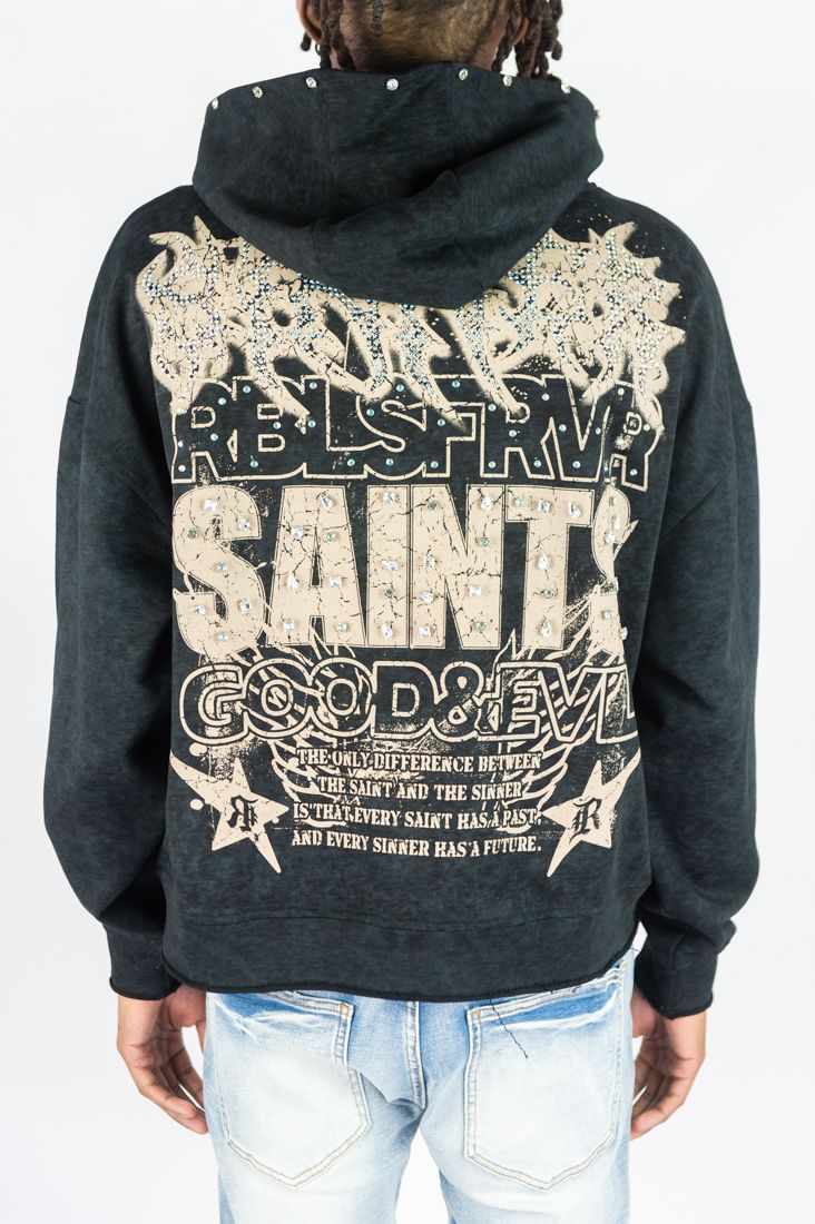 Sinner Cropped Hoodie - Black