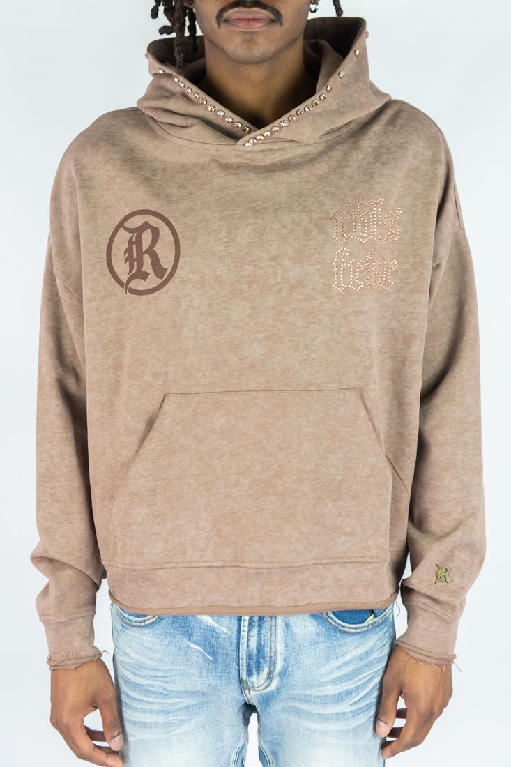 Sinner Cropped Hoodie - Brown