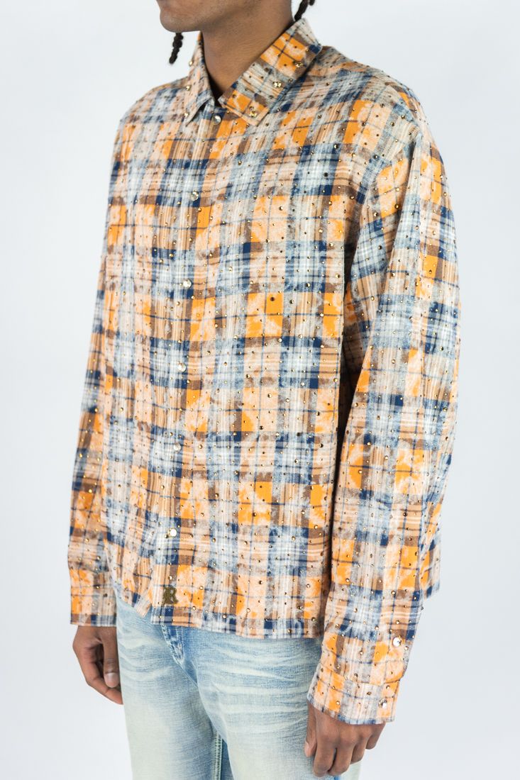 Rhinestone Flannel - Gold