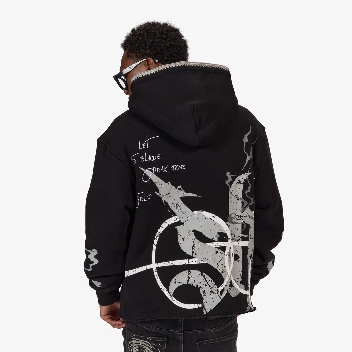 BLADE” RAW HEM HOODIE