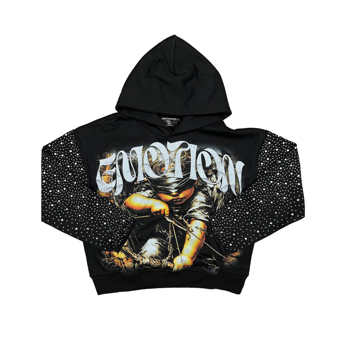 Archer Rhinestone Hoodie - Black