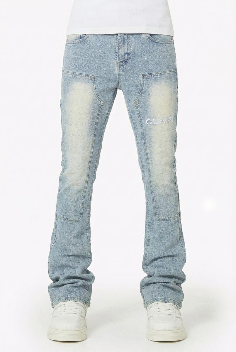 Aqua Blue Sashiko Denim V2