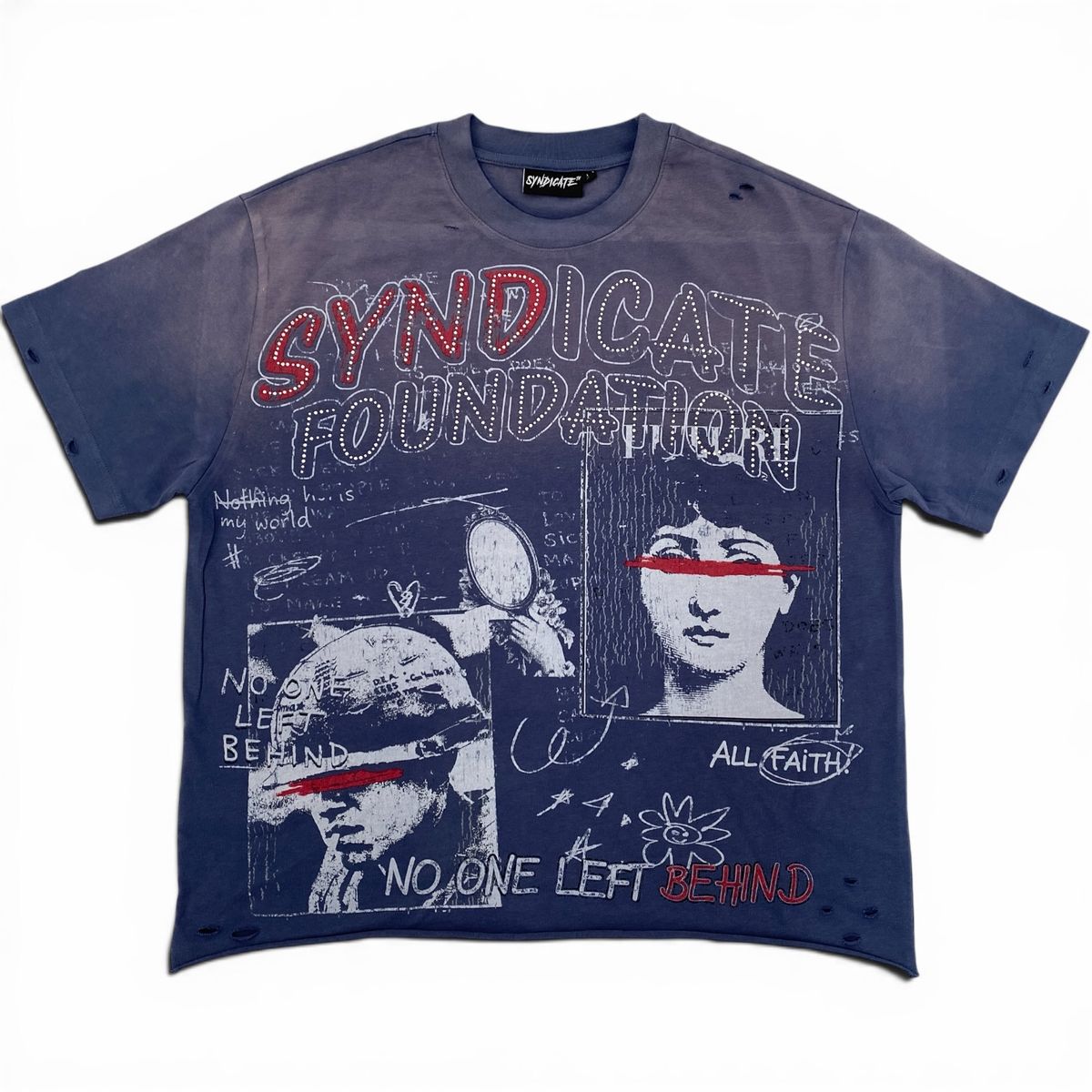 Left Behind Tee - Navy Wash