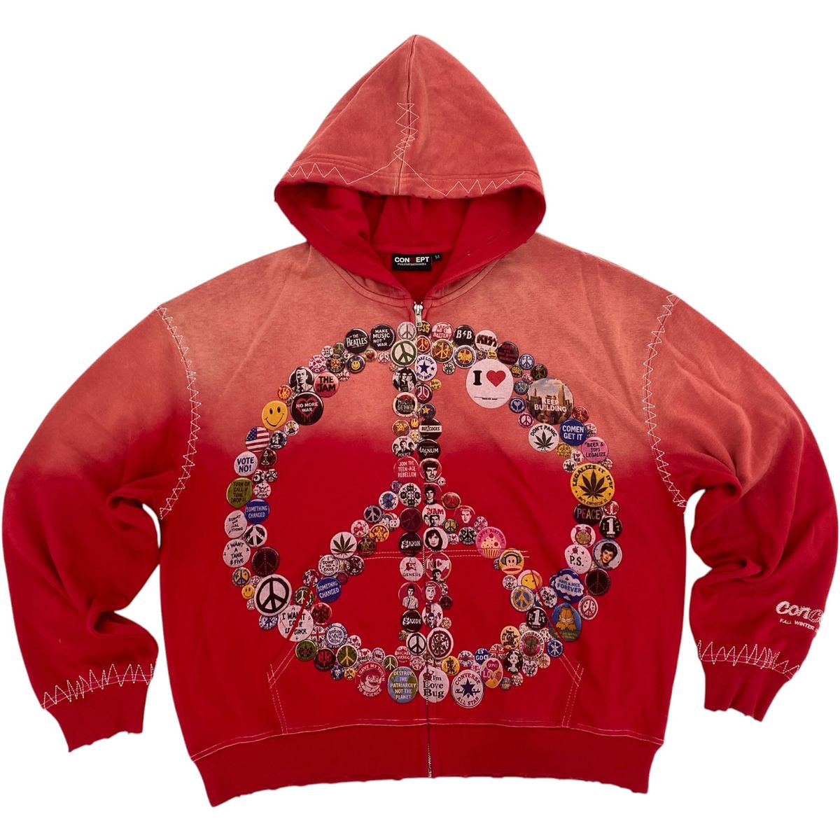 Peace Zip Up - Red