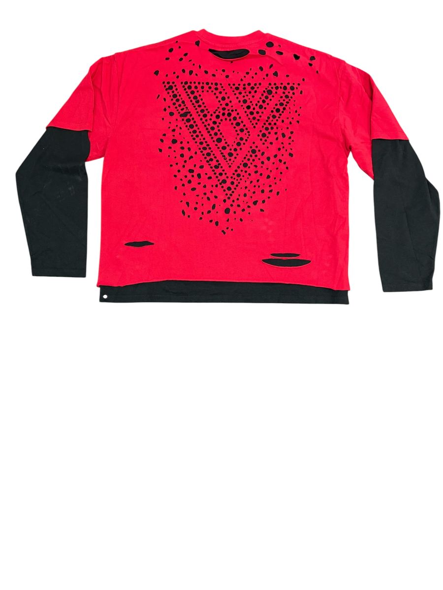 Distressed Red Long Sleeve