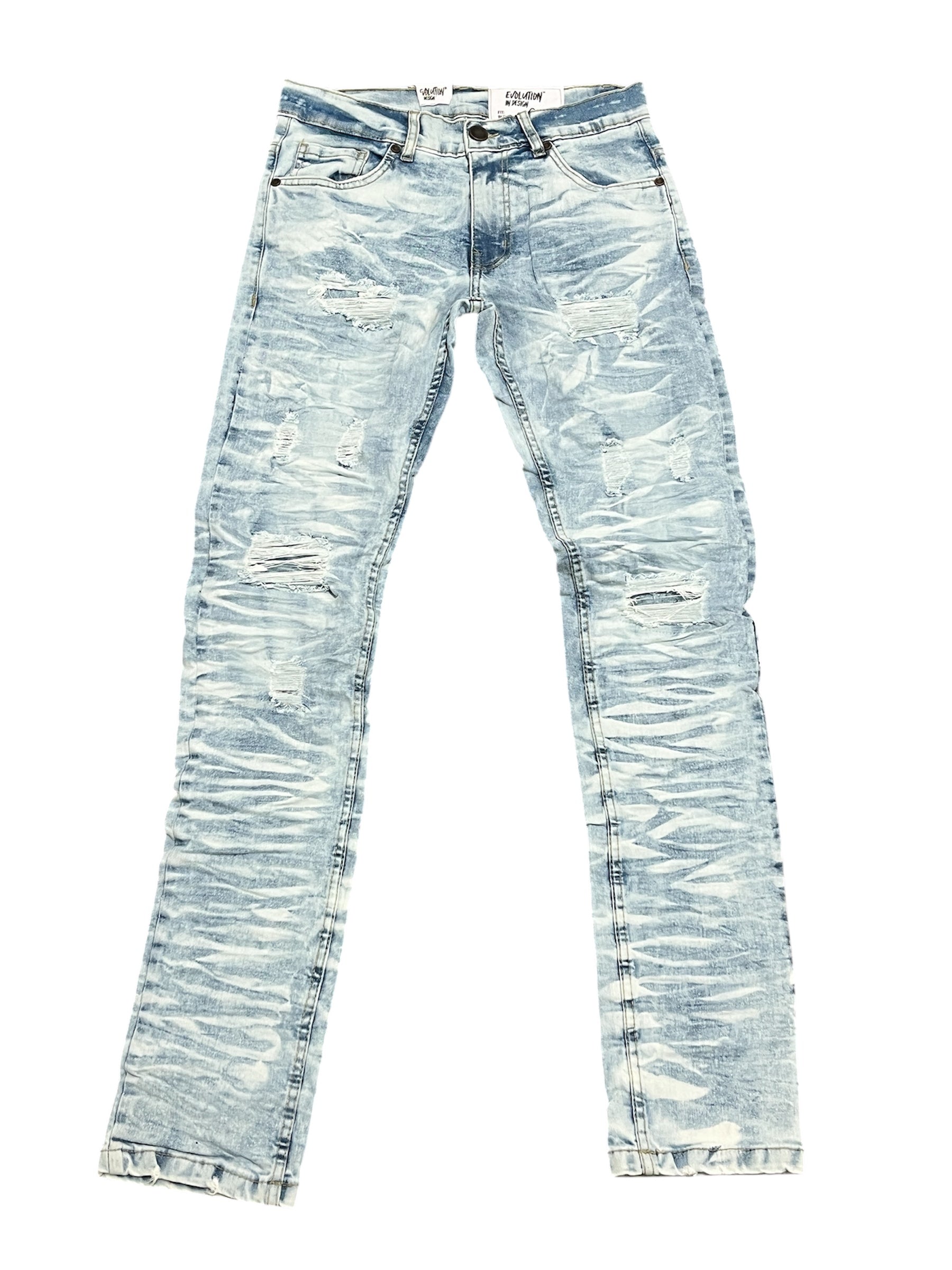 Evolution Tiger Wash Jeans - Ice Blue