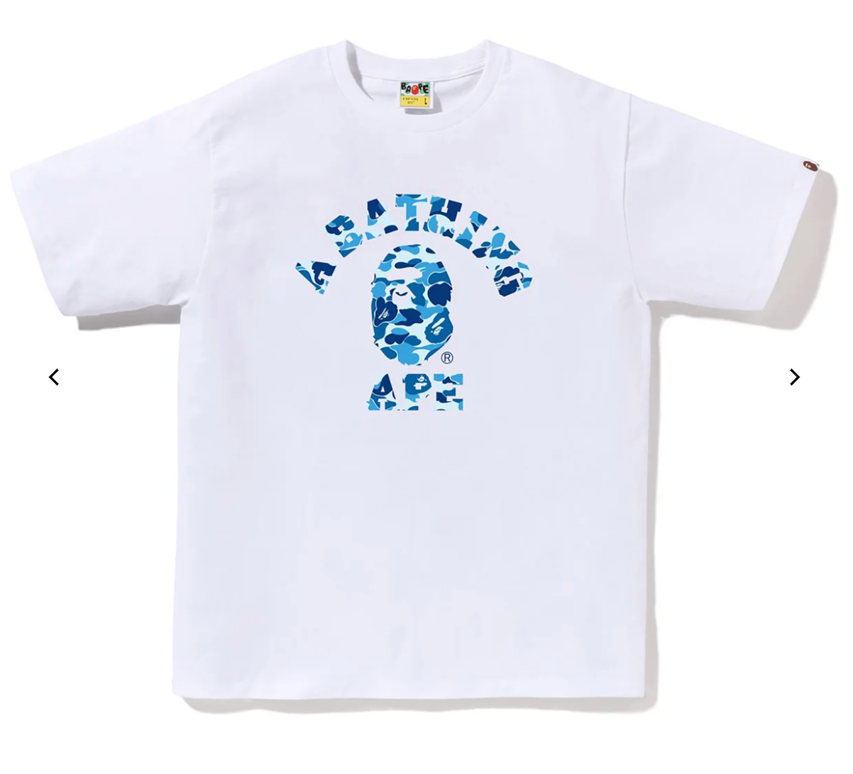 Bape ABC Camo College Tee - Wht/Blue