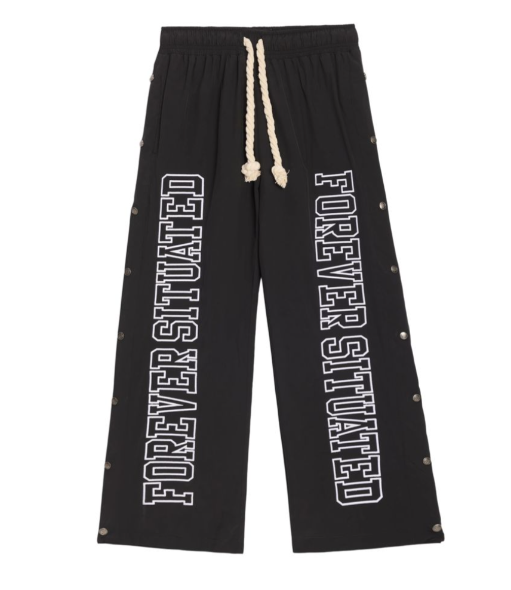 Forever Situated Nylon Track Pant - Black