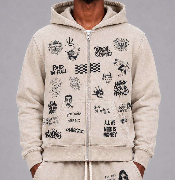 Stamped Hoodie - Khaki