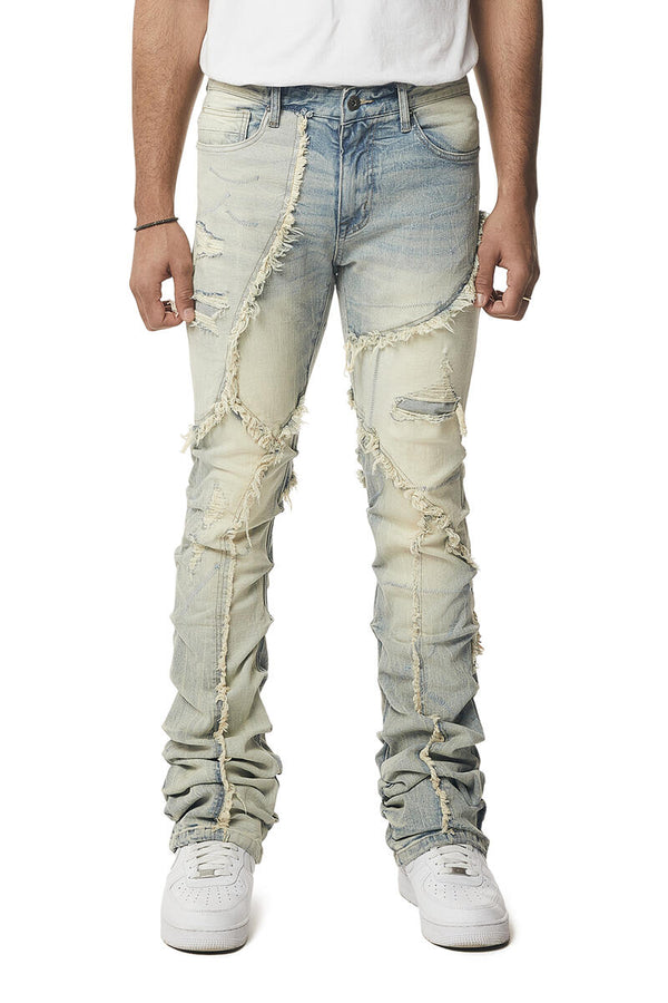 Smokerise Stacked Jeans - Seville Blue
