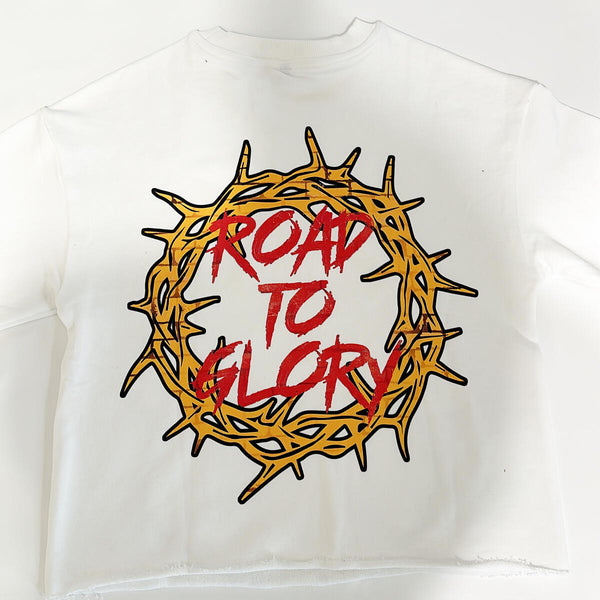 Road To Glory Crop Tee - White