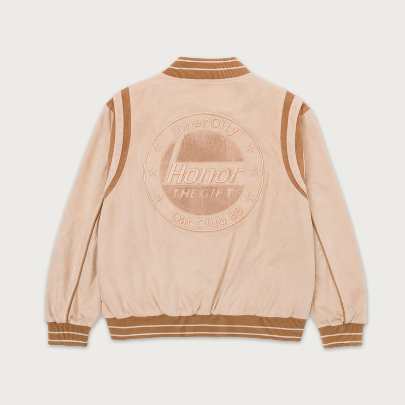 Oil Head Varsity Jacket - Tan