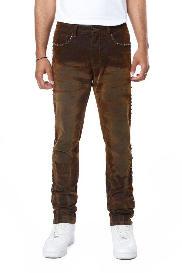 FLOCKED JEAN brown