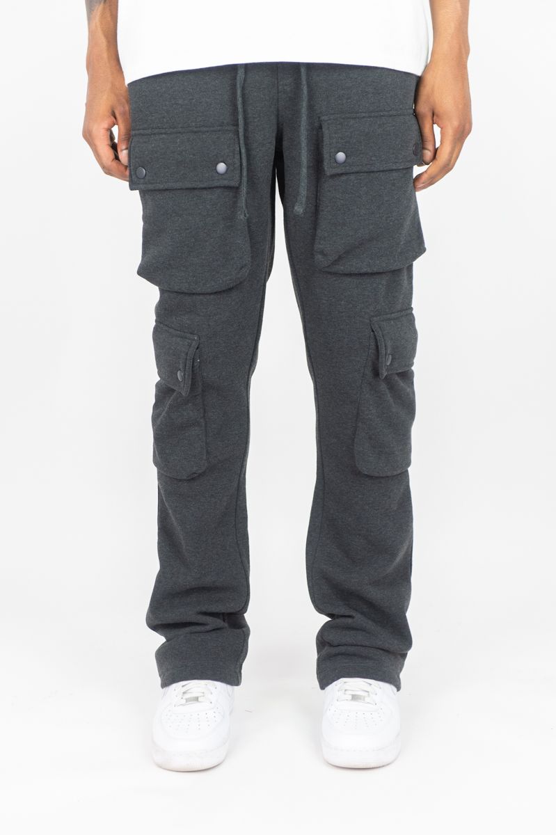 Stacked Cargo Joggers - Charcoal