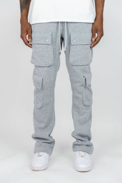 Stacked Cargo Joggers - Grey