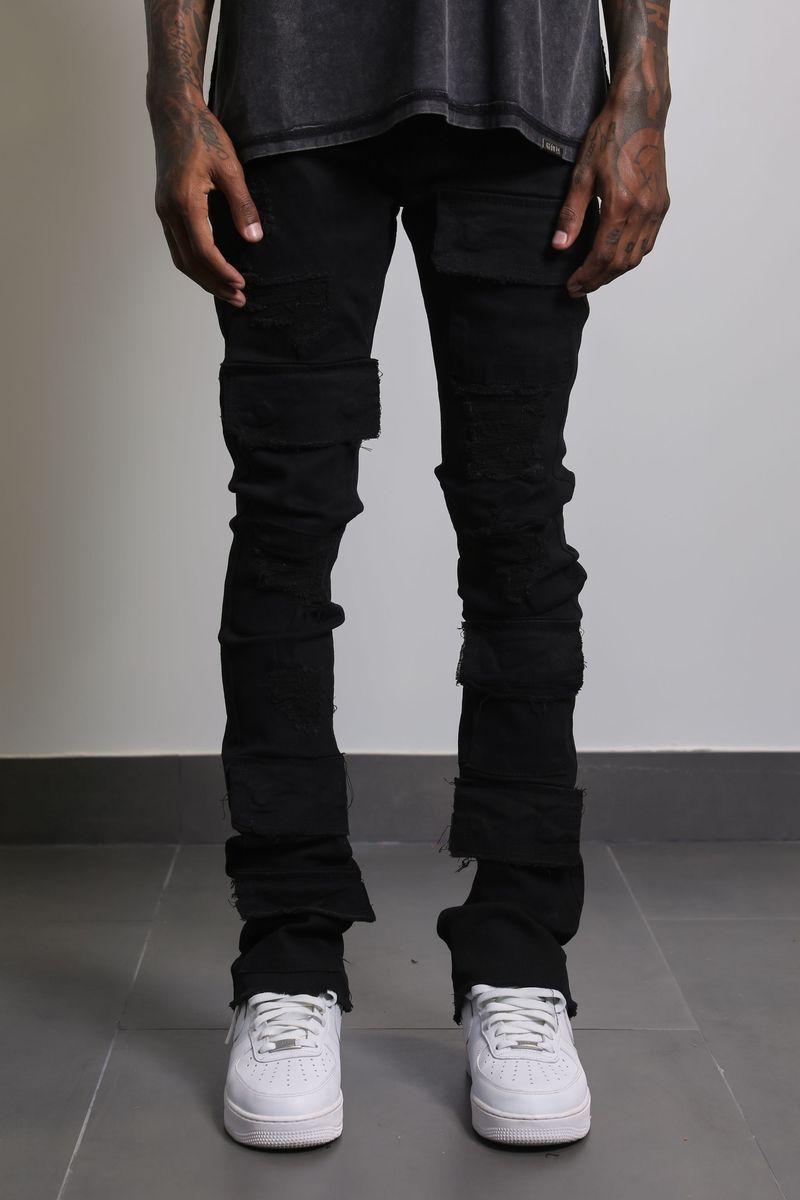 Luke Jet Black Stacked Jean