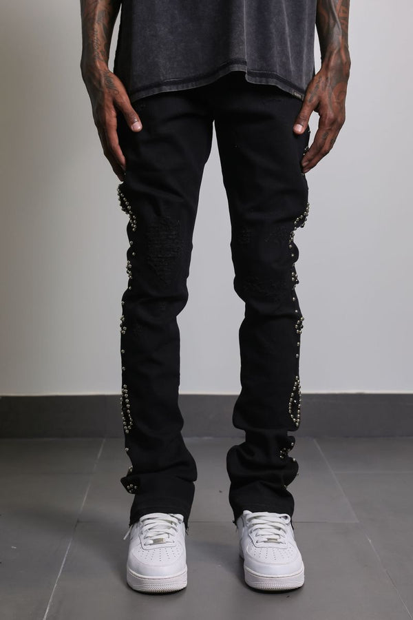 Shine Jet Black Stacked Jean