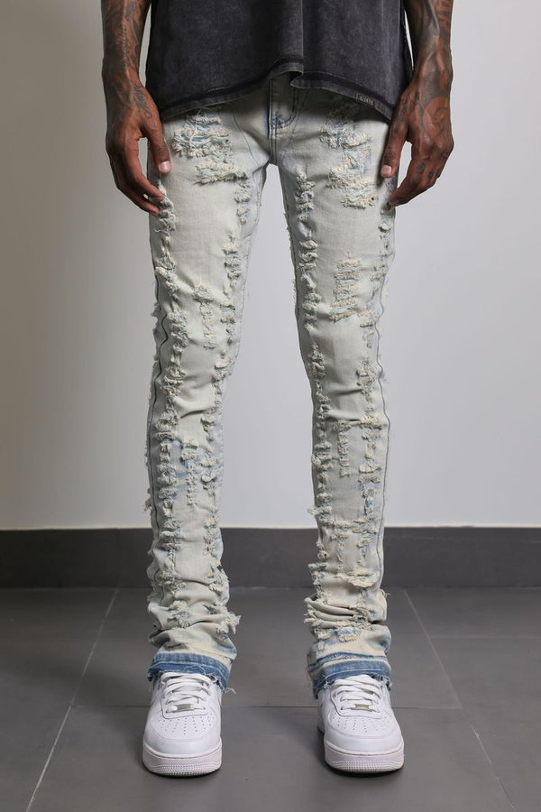 Shatter Lt Wash Stacked Jean