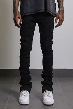 Shatter Jet Black Stacked Jean