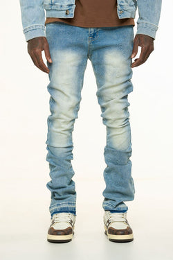 New Emotions Stacked Jeans - Light Blue Stone