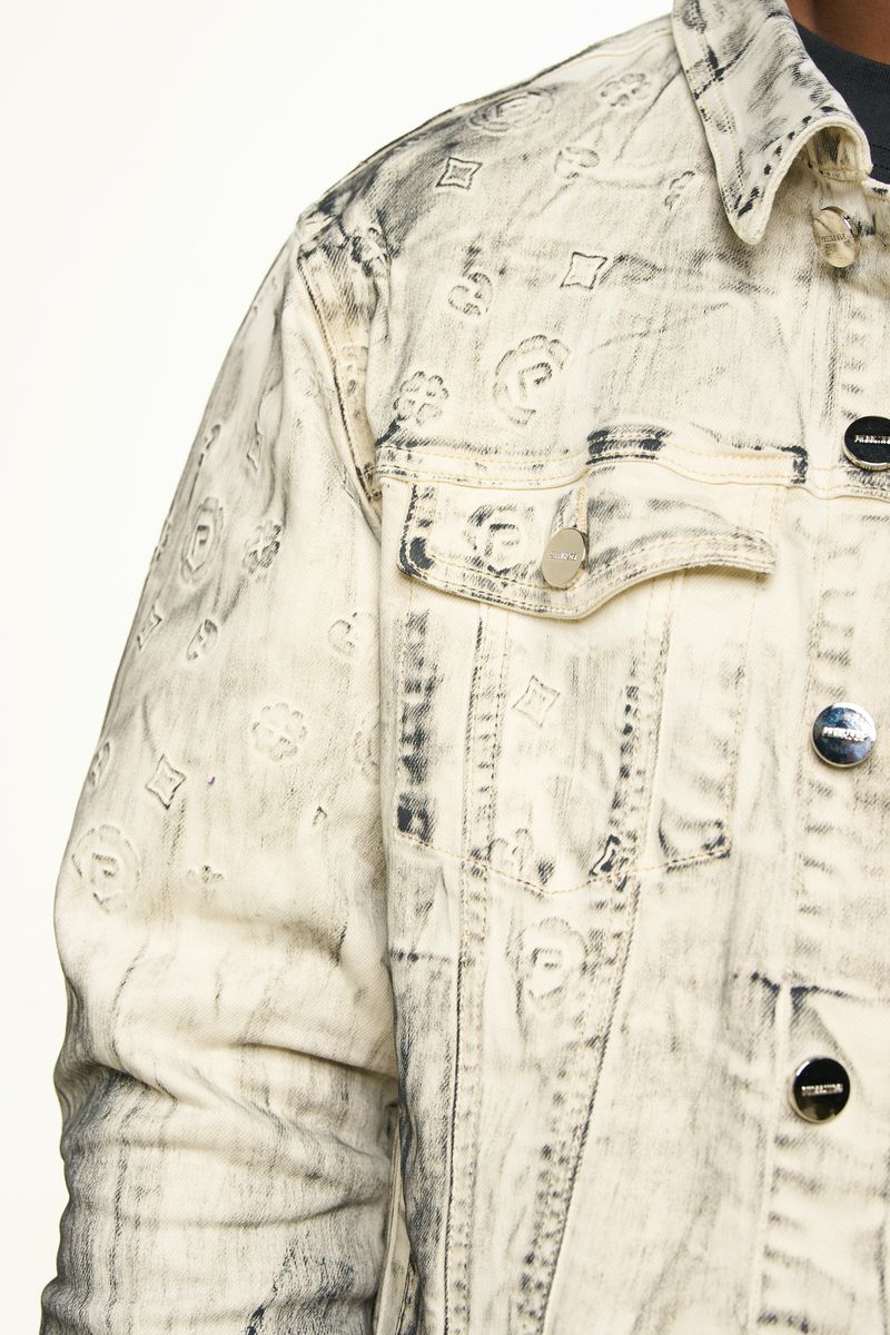 New Emotions Denim Jacket - Light Grey Black