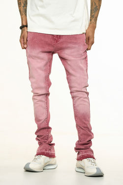 "EMOTIONALLY DRIVEN"FLARE STACK DENIM