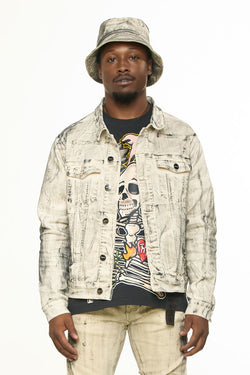 New Emotions Denim Jacket - Light Grey Black