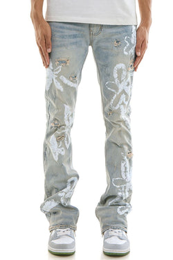 ANY SEASON FLOWER PRINT JEANS