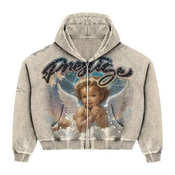 Angel Hoodie - Cream/Blue