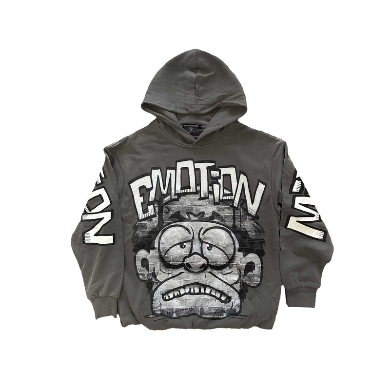 Grey Monster Cropped Hoodie