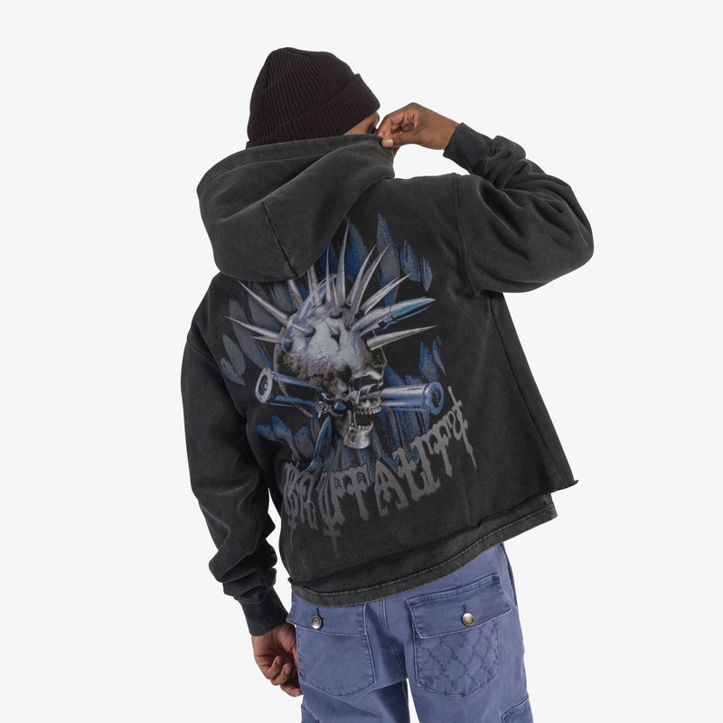 Brutal cropped hoodie blue