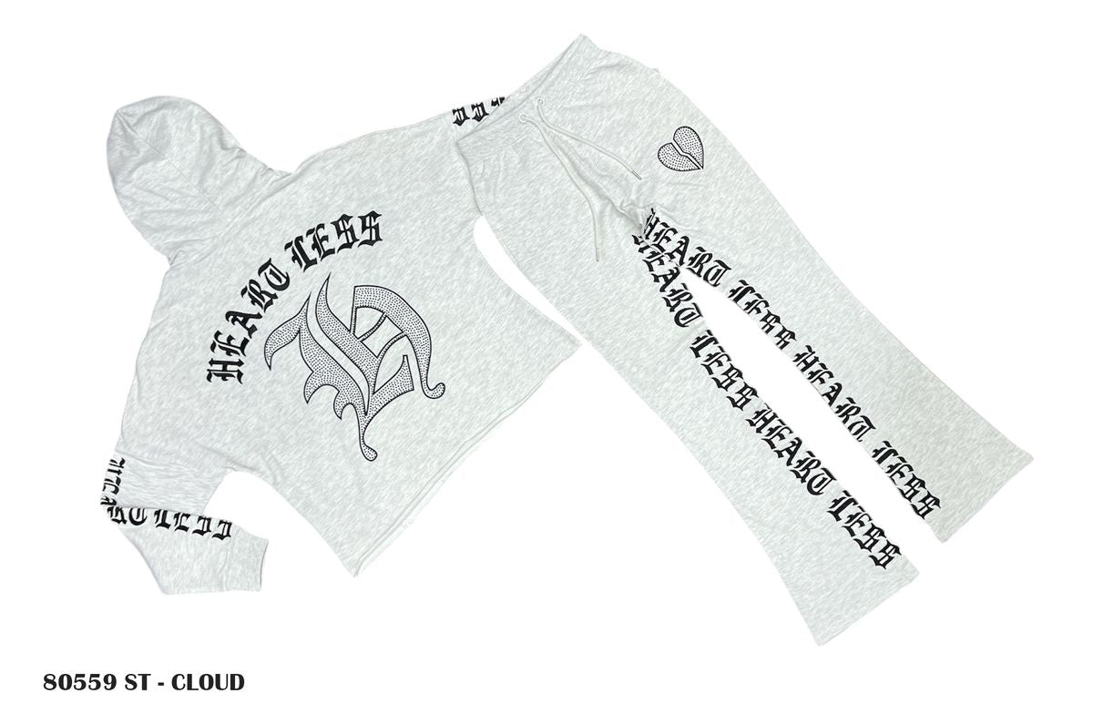 Heartless Rhinestone Set - Grey