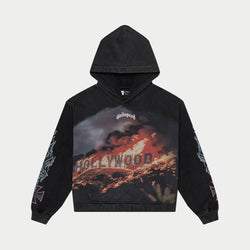 Hollywood Inferno Hoodie - Grey Wash