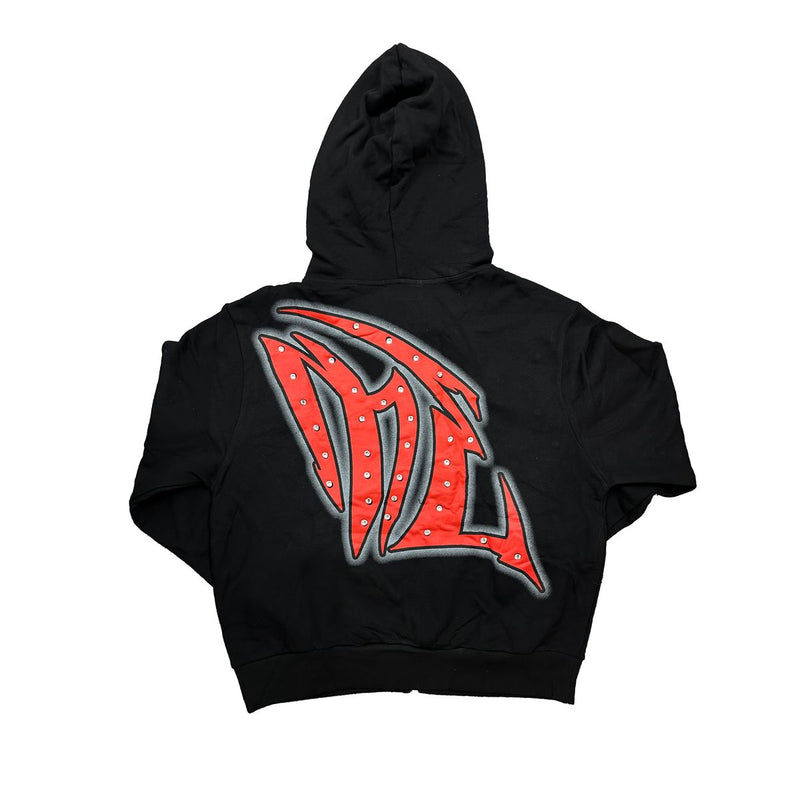 Black Graffiti Zip Up - Red