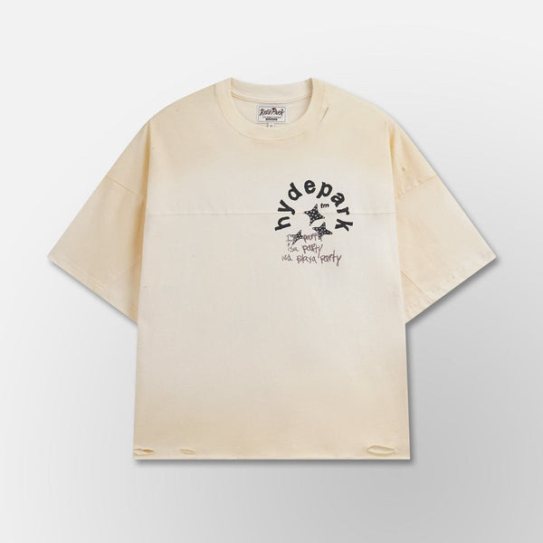 Aged Cotton Crop Tee - Cream