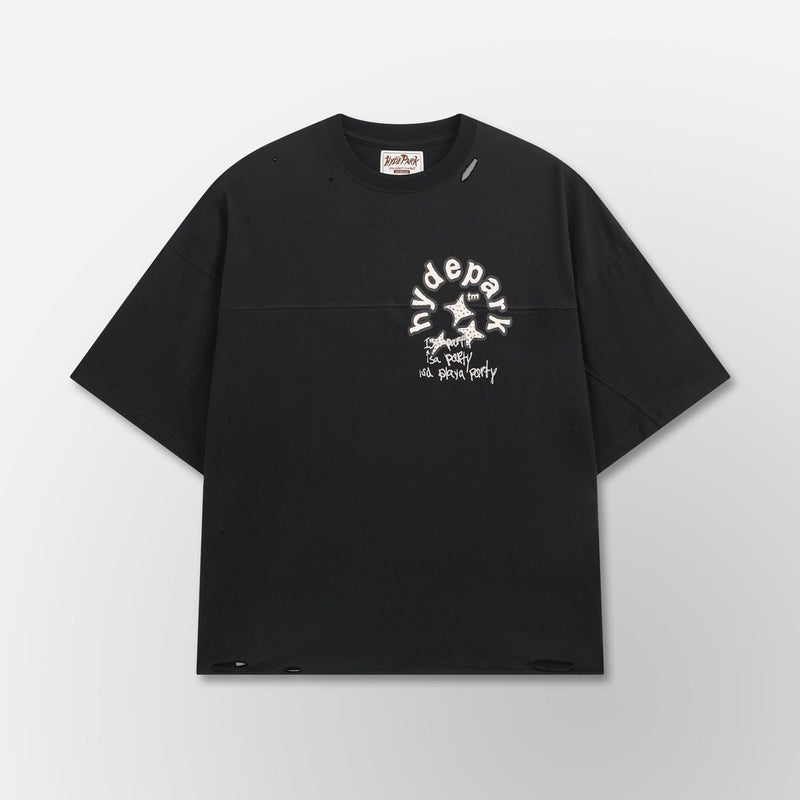 Aged Cotton Crop Tee - Black