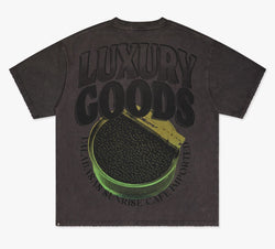 LUX CAFE" TEE - Black Wash (Grey)