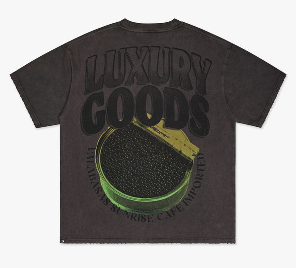 LUX CAFE" TEE - Black Wash (Grey)