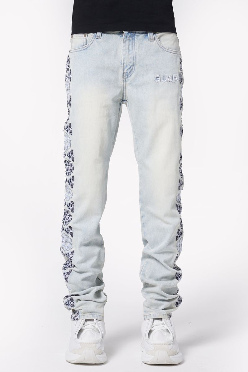 Blue Flowers Regular Denim