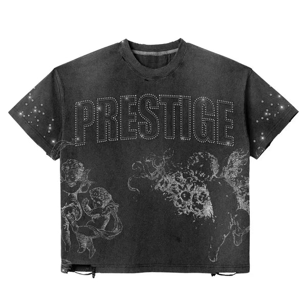 Distressed Angel Tee - Grey