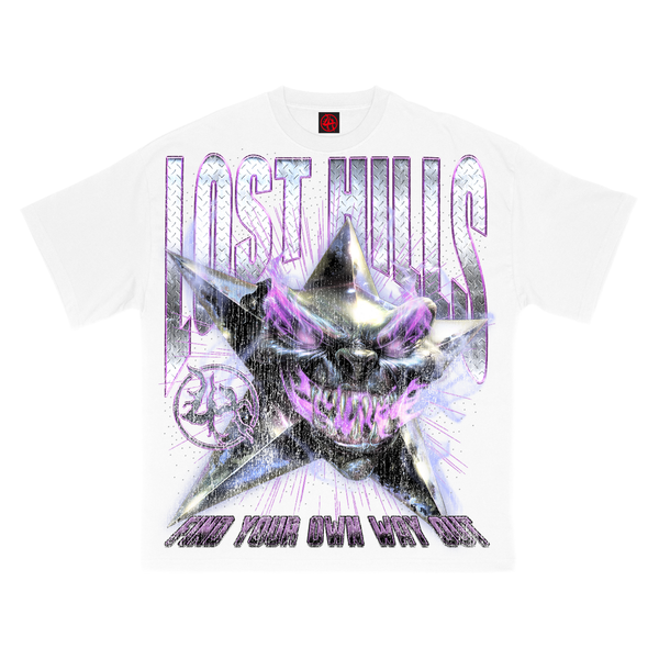 Lost Hills Star Tee - White/Purple